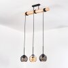Koyoto Suspension, Boule lumineuse, Suspension Écru, Noir, 3 lumières