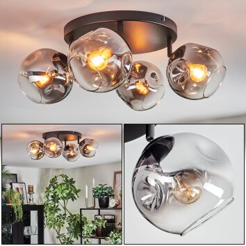 Ripoll Plafonnier, Boule lumineuse Ambre, Clair, 4 lumières