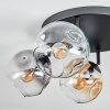 Ripoll Plafonnier, Boule lumineuse Ambre, Clair, Fumé, 4 lumières