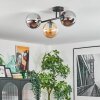Gastor Plafonnier, Boule lumineuse Ambre, Fumé, 3 lumières