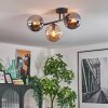Gastor Plafonnier, Boule lumineuse Ambre, Fumé, 3 lumières