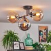 Gastor Plafonnier, Boule lumineuse Ambre, Fumé, 3 lumières