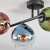 Koyoto Plafonnier, Boule lumineuse Bleu, Vert, Clair, Cuivré, 3 lumières