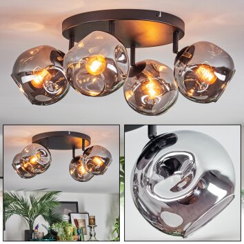 Ripoll Plafonnier, Boule lumineuse Fumé, 4 lumières