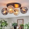 Ripoll Plafonnier, Boule lumineuse Ambre, Fumé, 4 lumières