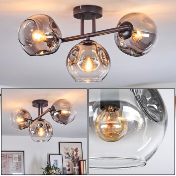 Ripoll Plafonnier, Boule lumineuse Clair, Fumé, 3 lumières