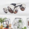 Chehalis Plafonnier, Boule lumineuse Chrome, Clair, Fumé, 4 lumières