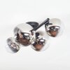 Chehalis Plafonnier, Boule lumineuse Chrome, Clair, Fumé, 4 lumières