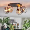 Gastor Plafonnier, Boule lumineuse Ambre, Clair, Fumé, 4 lumières