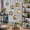 Koyoto Suspension, Boule lumineuse, Suspension Or, Noir, 5 lumières