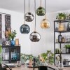 Koyoto Suspension, Boule lumineuse, Suspension Or, Noir, 5 lumières