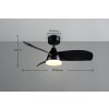 mit Ventilateur de plafond lumineux Luminaires Reality LED Noir, 1 lumière, Télécommandes
