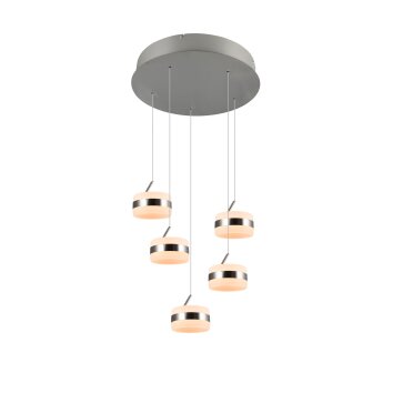 Dios Suspension Luminaires Trio LED Nickel mat, 5 lumières