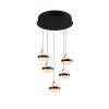 Dios Suspension Luminaires Trio LED Noir, 5 lumières