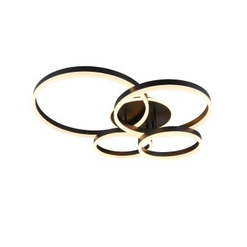 Drake Plafonnier Luminaires Trio LED Noir, 1 lumière, Télécommandes