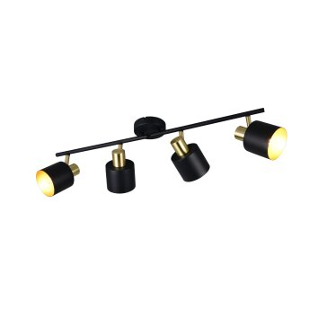 Eva Spot de plafond Luminaires Trio Noir doré, 4 lumières