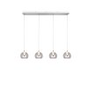 Flynt Suspension Luminaires Trio LED Chrome, 4 lumières