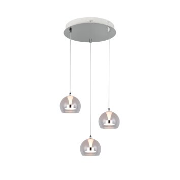 Flynt Suspension Luminaires Trio LED Chrome, 3 lumières