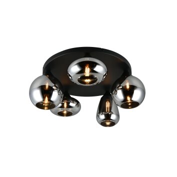 Lumina Plafonnier Luminaires Trio Noir, 5 lumières