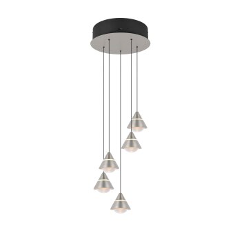 Romeo Suspension Luminaires Trio LED Nickel mat, 5 lumières