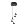 Romeo Suspension Luminaires Trio LED Noir, 5 lumières