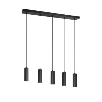 Soka Suspension Luminaires Trio Noir, 5 lumières