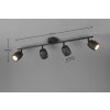 Nancy Spot de plafond Luminaires Reality Noir, 4 lumières