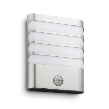 Raccoon Applique murale Luminaires Philips LED Argenté, 1 lumière, Détecteur de mouvement