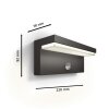 Bustan Lampe murale d´extérieur Luminaires Philips LED Anthracite, 1 lumière, Détecteur de mouvement