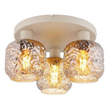 Antonio Plafonnier Luminaires Globo Lighting Beige, 3 lumières