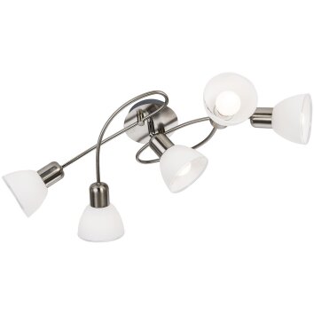 Mattes Plafonnier Luminaires Globo Lighting LED Nickel mat, 5 lumières