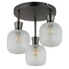 Brokana Plafonnier Luminaires Globo Lighting Chrome, Noir, 3 lumières