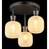 Brokana Plafonnier Luminaires Globo Lighting Chrome, Noir, 3 lumières