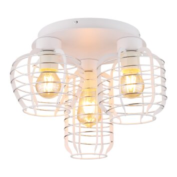 Nesa Plafonnier Luminaires Globo Lighting Blanc, 3 lumières