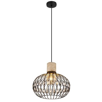 Dorthy Suspension Luminaires Globo Lighting Gris, Noir, 1 lumière