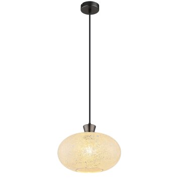 Brokana Suspension Luminaires Globo Lighting Chrome, Noir, 1 lumière