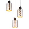 Alonso Suspension Luminaires Globo Lighting Noir, 3 lumières