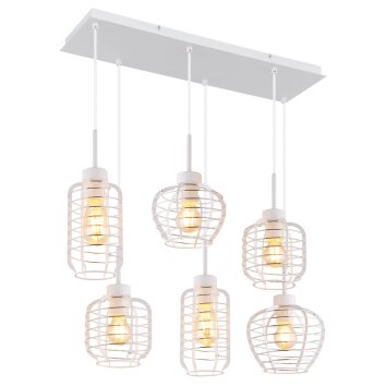 Nesa Suspension Luminaires Globo Lighting Blanc, 6 lumières