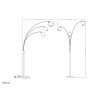 Brokana Lampadaire Luminaires Globo Lighting Chrome, Noir, 3 lumières