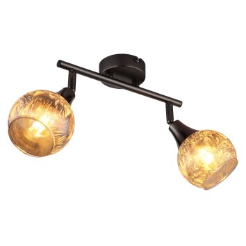 Frosta Plafonnier Luminaires Globo Lighting Chrome, Noir, 2 lumières