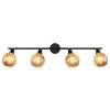 Frosta Plafonnier Luminaires Globo Lighting Chrome, Noir, 4 lumières
