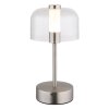 Skyler Lampe à poser Luminaires Globo Lighting LED Nickel mat, 1 lumière