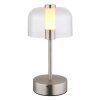 Skyler Lampe à poser Luminaires Globo Lighting LED Nickel mat, 1 lumière