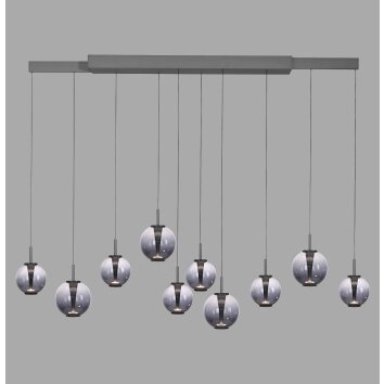 E-Infinity Suspension Luminaires Paul Neuhaus LED Gris, 10 lumières, Télécommandes