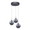 E-Infinity Suspension Luminaires Paul Neuhaus LED Gris, 3 lumières, Télécommandes