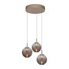 E-Infinity Suspension Luminaires Paul Neuhaus LED Bronze, 3 lumières, Télécommandes
