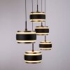 Rings Suspension Luminaires Paul Neuhaus LED Noir, Transparent, 5 lumières, Télécommandes