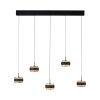 Rings Suspension Luminaires Paul Neuhaus LED Noir, Transparent, 5 lumières, Télécommandes