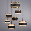 Rings Suspension Luminaires Paul Neuhaus LED Noir, Transparent, 7 lumières, Télécommandes
