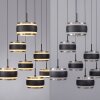 Rings Suspension Luminaires Paul Neuhaus LED Noir, Transparent, 7 lumières, Télécommandes